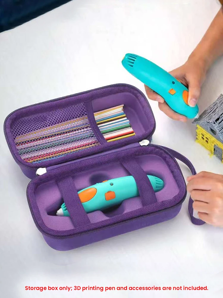 3Doodler Start+ Essentials 3D 펜 세트용 3D 펜 하드 케이스(메쉬 포켓 포함) 여행/가정/학교용 낙하 방지 방수 기능