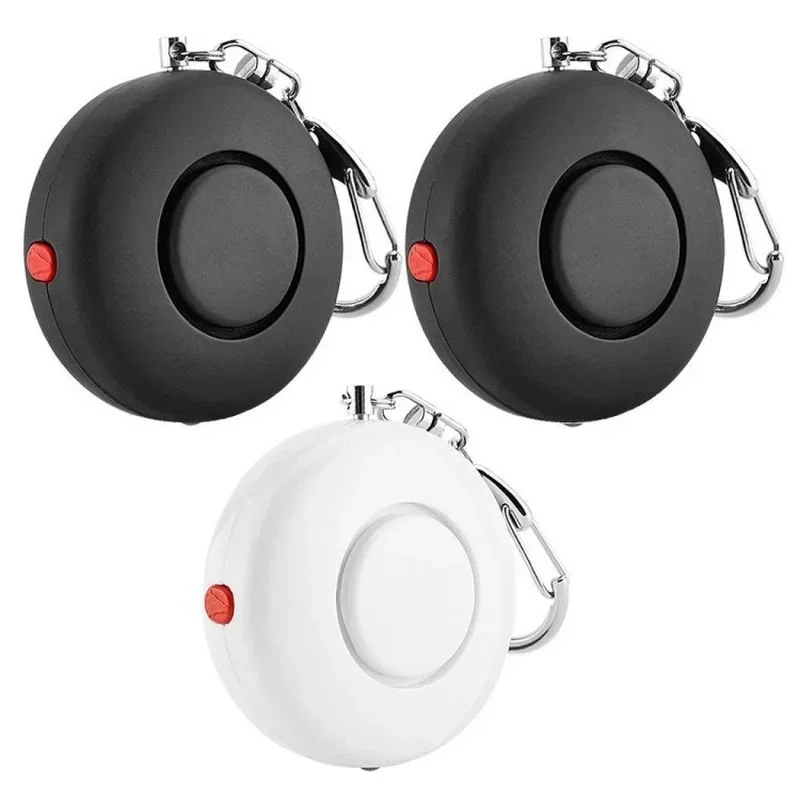 휴대용 원형 알람 LED 키 체인, 개인 보안 늑대 방지 장치, 레이디 라이트, 높은 데시벨 사이렌 안전 키 체인