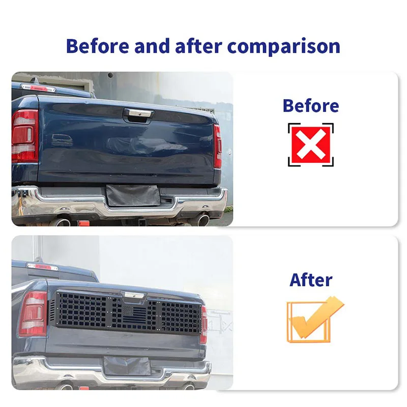 BAWA 테일게이트 확장 가드 스토리지 패널 보호 랙 (닷지 램 TRX 2018 2019 2020 2021 2022 2023 2024 2025 2026 용)