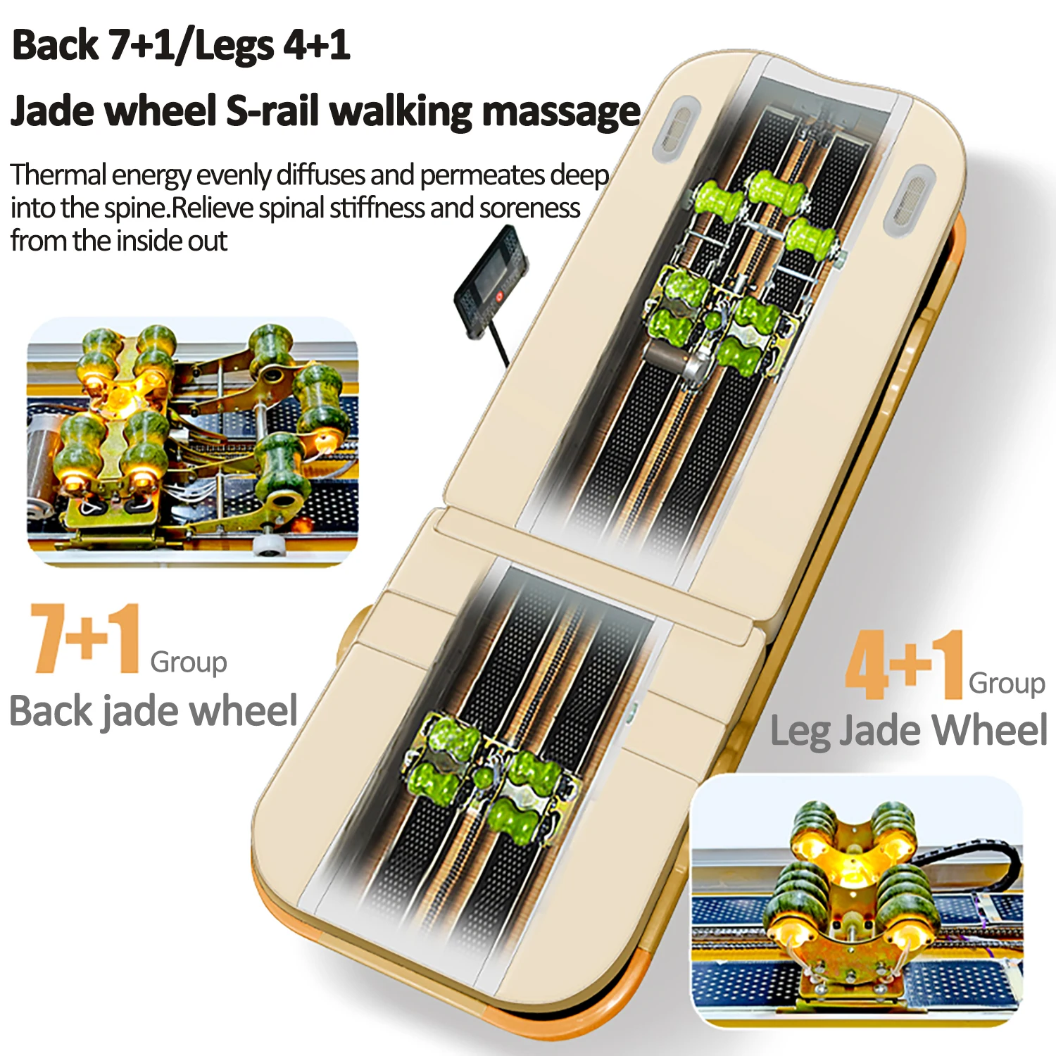 Massage Bed Hot Heated Portable Korea Cheap Nuga Best LCD Automatic Electric Rolling Thermal Jade Stone Massage Bed Sofa Chair 5