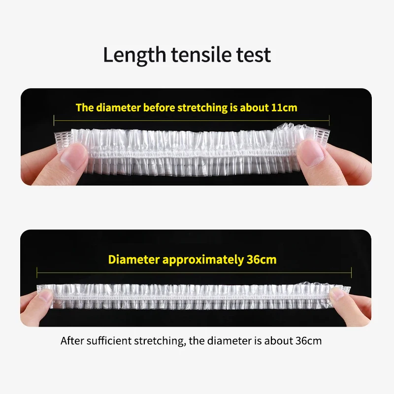 Disposable shower cap Women's Disposable Shower Cap for Clear Beauty Hair Hat Shower Cap Plastic Waterproof Head Cover Hotel Hair Dye Elastic