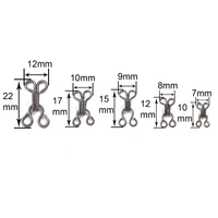 24Sets GunMetal/Rhodium Concealed Mental Hooks and Eyes Closure Sewing Closure for Bra Trousers Skirt Garment Sewing Accessories 2