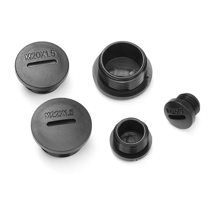 IP68 PA66 Nylon Cable Blind Plug Threaded Cable Gland Screw End Cap Covers For PG Gland Joints 10pcs Packed
