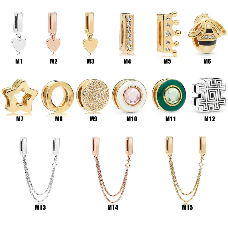 925 Sterling Silver Shine Reflexions Green Circle Clip Stopper Lock Beads Charm Fit Pandora Bracciale Bangle Jewelry