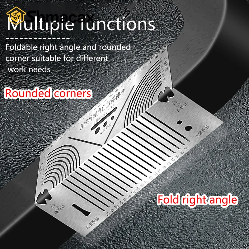Marking and Drawing Tools Angle & Arc Marking Tool Adjustable Linear Arc Dual-Purpose Scriber Square Tube Bending Tool Parallel Line Drawing Tool