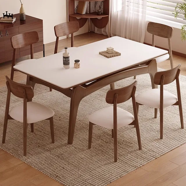 Modern Wood Dining Set 5