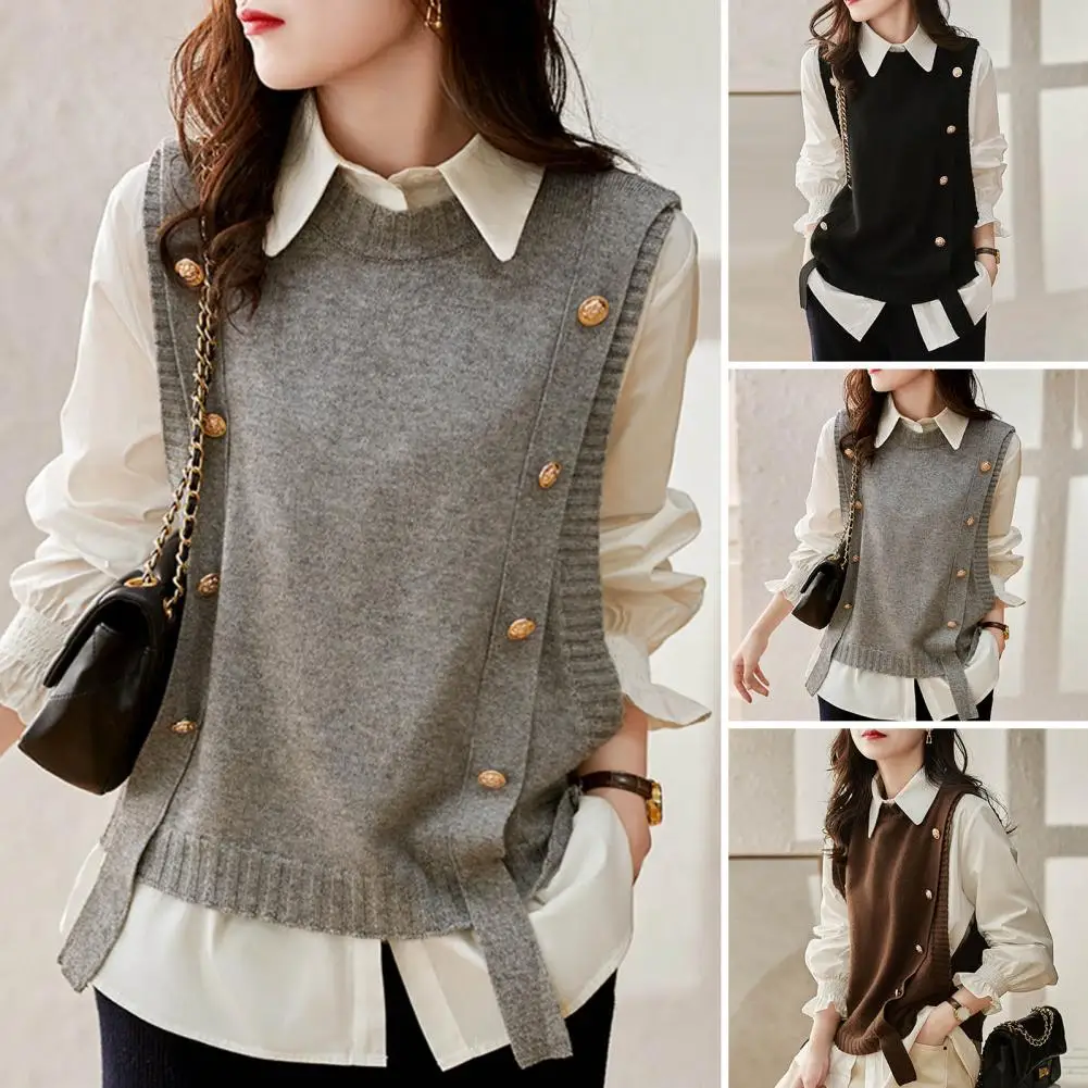 

Женский жилет без рукавов, Модный женский вязаный жилет, Стильная майка без рукавов для осени и зимы, мягкий модный пуловер в стиле ретро