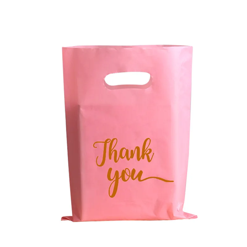 Thank You 가방 선물 플라스틱 쇼핑백 토트백, 생일 웨딩 파티 선물, 사탕 쿠키 포장지, Gitf 가방, 15x20cm, 100 개