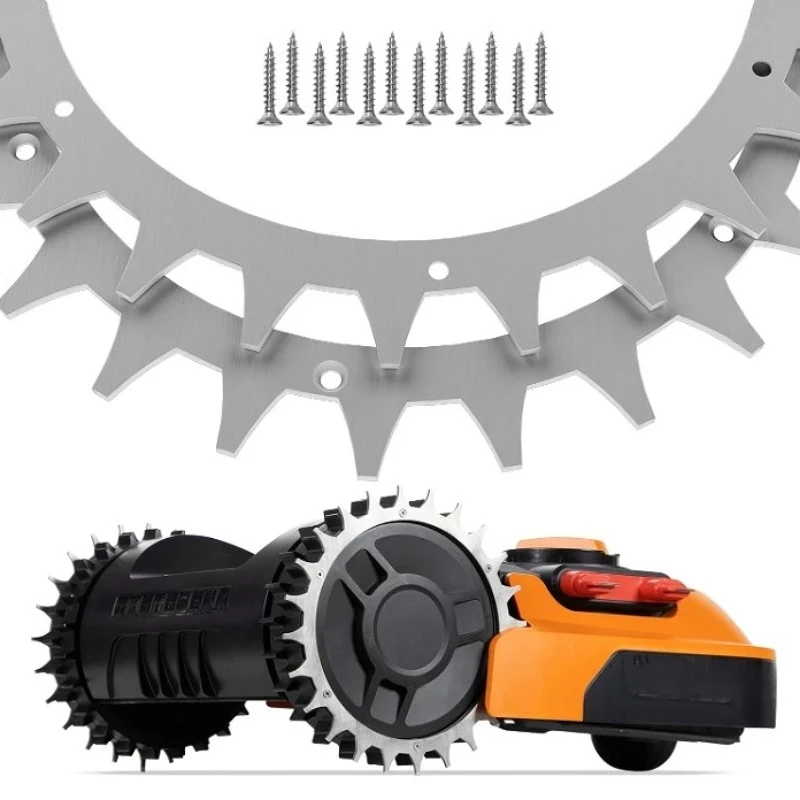 1 Set Roboter-Rasenmäher-Radspikes für Worx Landroid S/M/L Traktionsrad Rutschfeste Entgratete Spikes 205/225mm Verzinkt