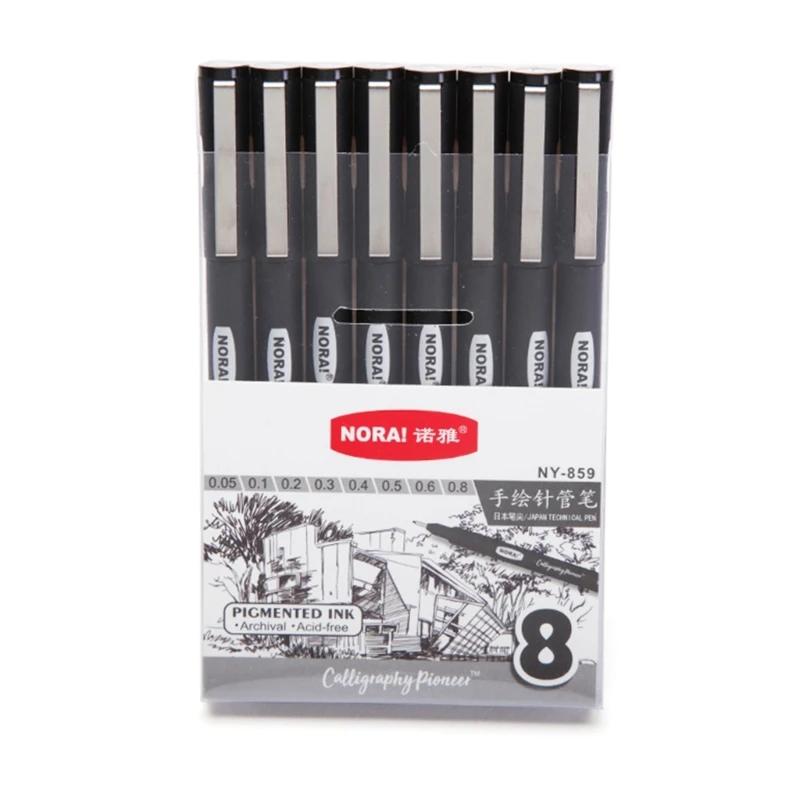 

Black Pens Set of 8 Pens for Writing and Drawing Waterproof Pens