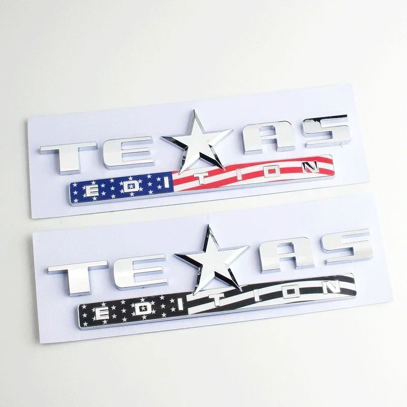1pcs x 크롬 실버 블랙 ABS 텍사스 에디션 엠블럼 배지 CHEVY SILVERADO GMC SIERRA 트렁크 스티커 데칼