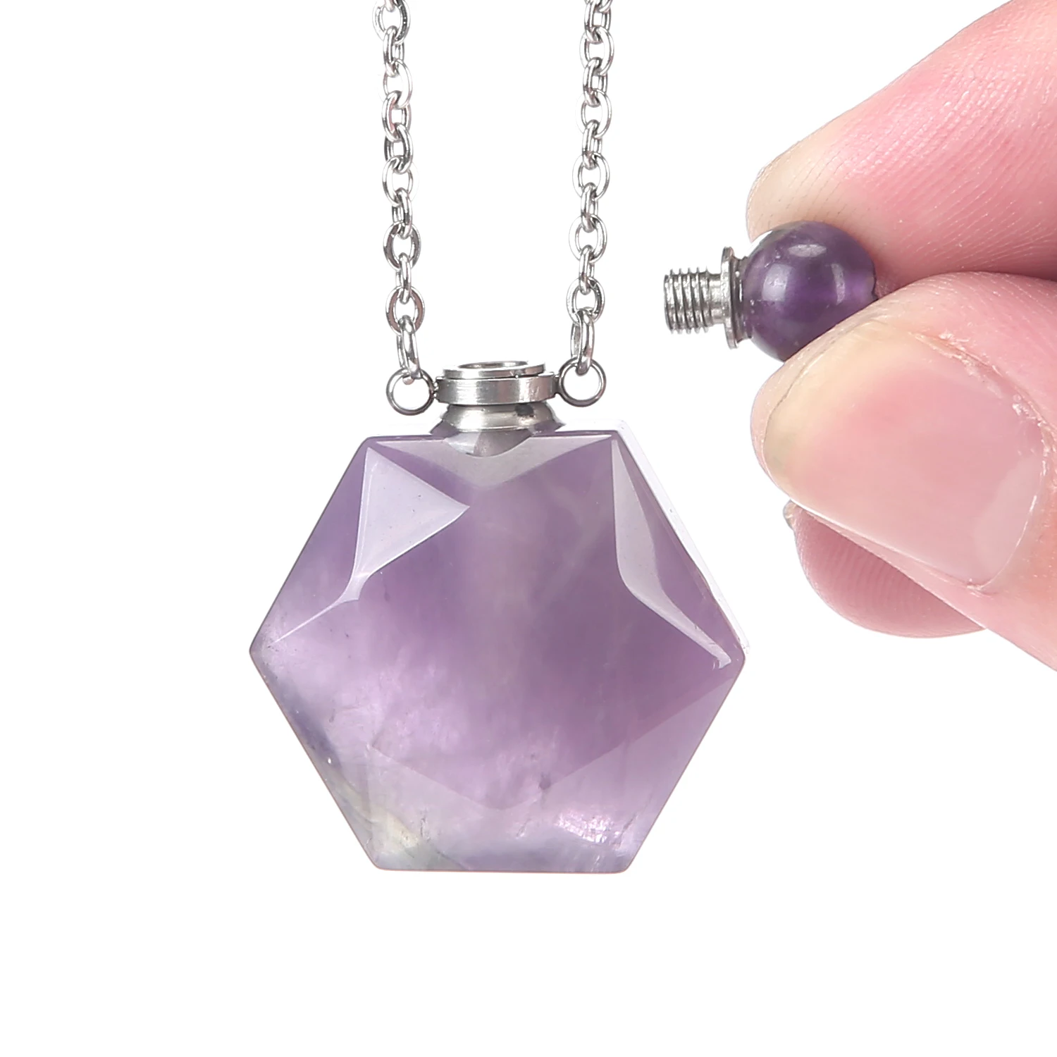 Natural Crystal Hexagonal Perfume Bottle Pendant Fashion Personality Party Pendant Use Pendant Anytime Anywhere