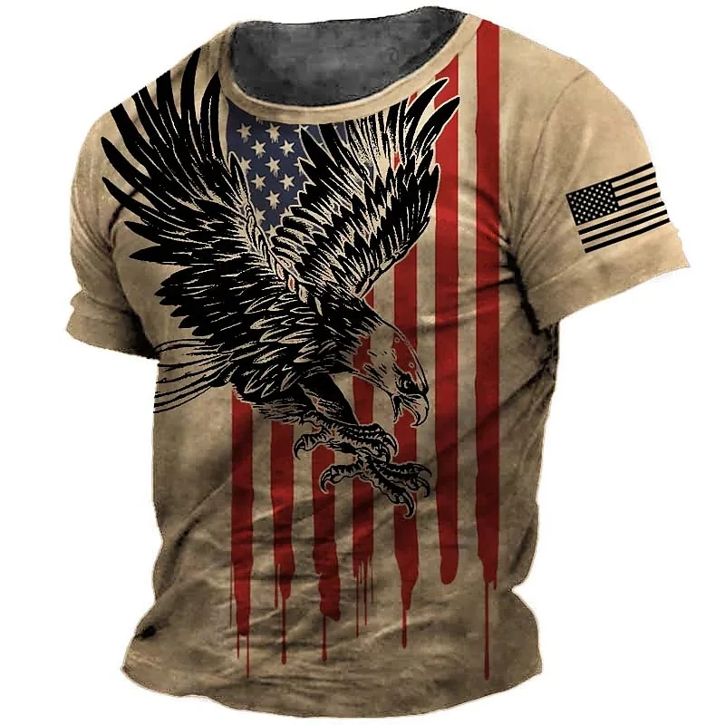 New Summer Tshirt For Men Vintage 3d Printed American T-shirt 2022 Short Sleeve Oversized Tops Tee Shirt Man Clothing Camiseta