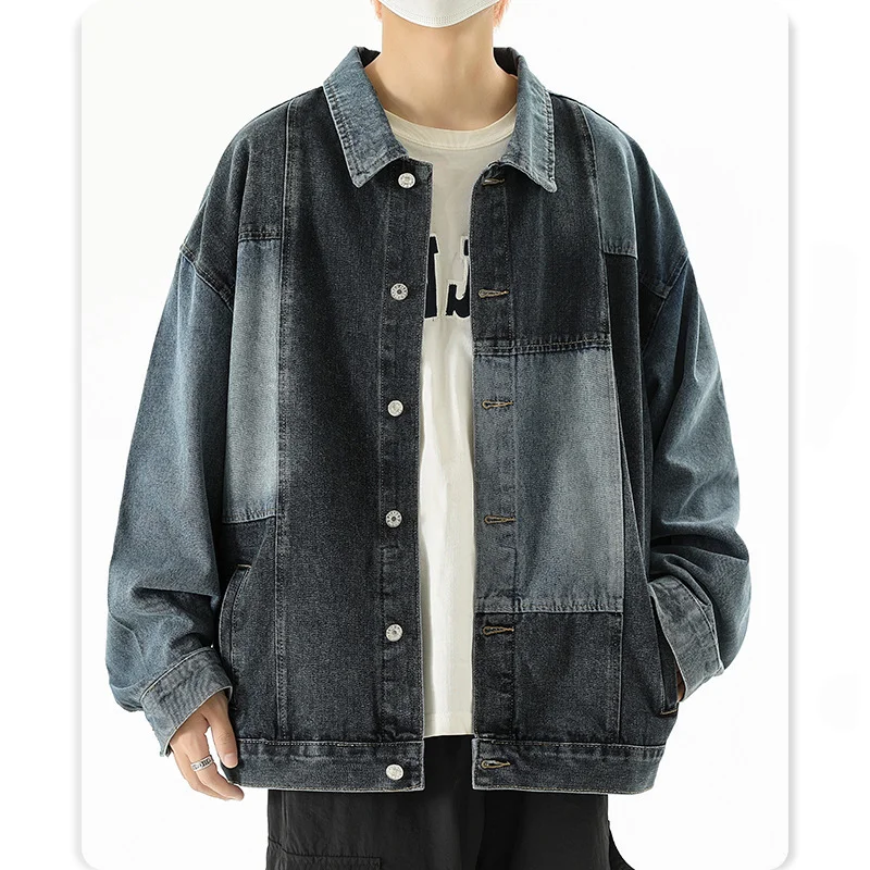 

The new fall men's casual loose all-in-one denim jacket