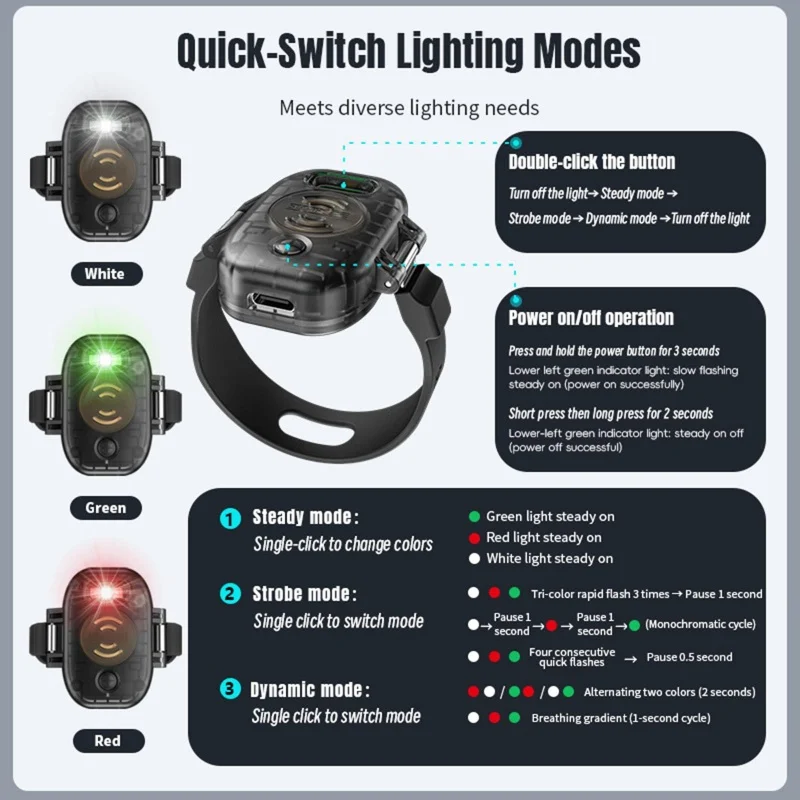 Alarma sonora luminosa para dron 120dB + LED 120 lúmenes, batería USB-C