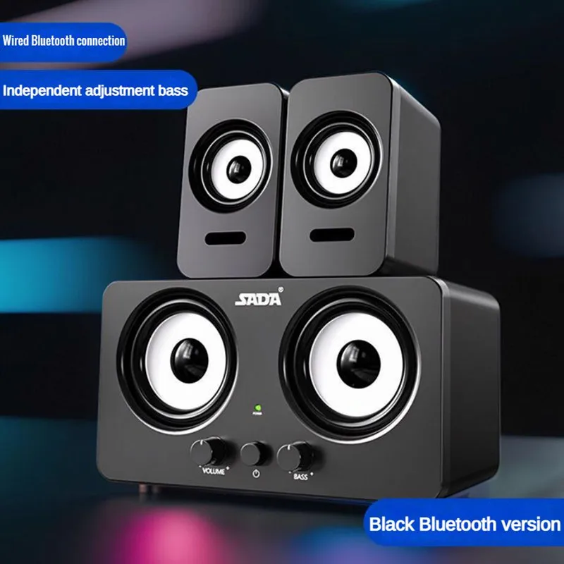 Desktop Computer Speakers Home TV 2.1 Multimedia Subwoofer Sound System USB Wired Bluetooth Gaming Speaker for Notebook Phone PC