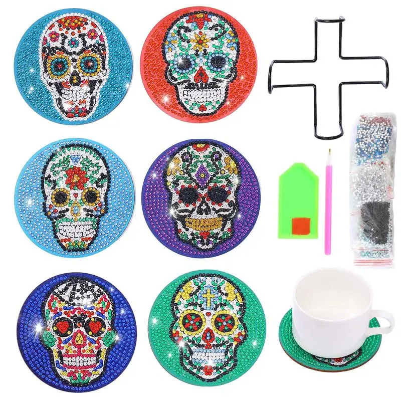 

Wooden Christmas Coaster Non-Slip Insulation Pad With Santa Claus Snowmen Shape Christmas DIY Coasters Painting Kits For