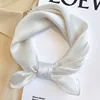 Red Solid Silk Square Scarf Women Satin Bandana Print Scarves Head Band Fashion Lady Hair Shawl Wrap Female Neckerchief Hijab 4
