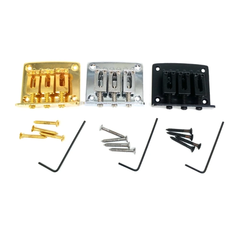 

11UE Adjustable 3 String Guitar Bridge with Wrench & Screws Guitar Fixed Bridge