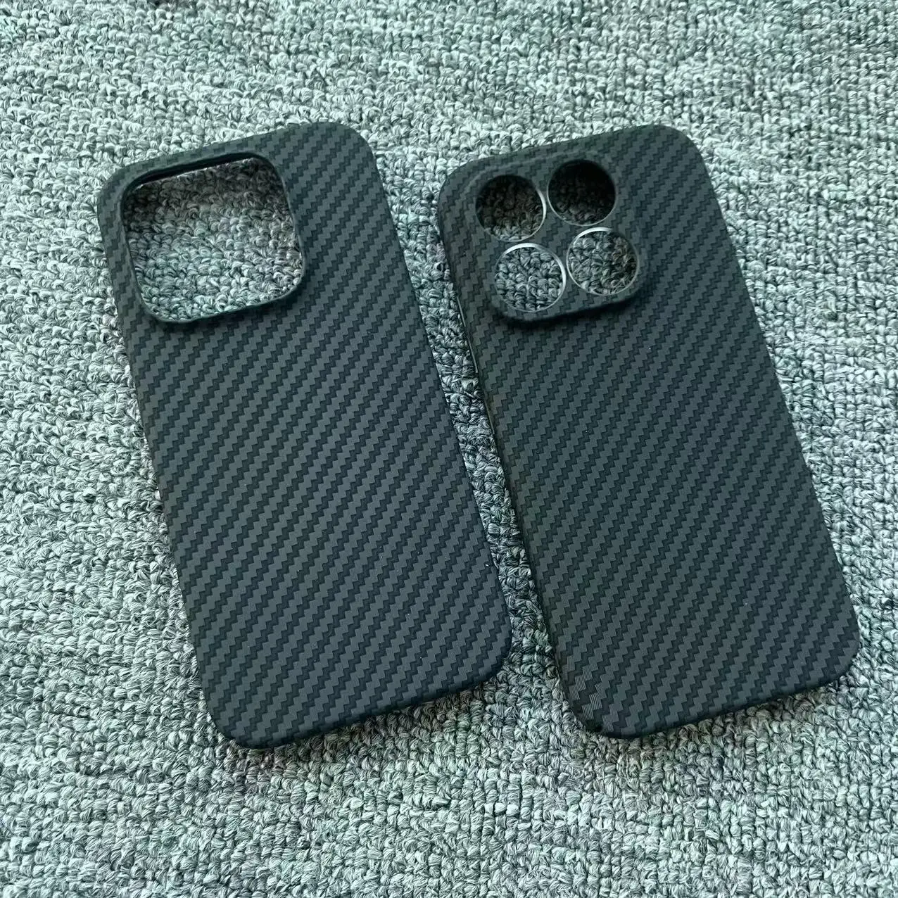 Hülle für Xiaomi 17, luxuriöser, farbblockierter Linsenschutz, ultradünne, texturierte PC-Abdeckung aus Kohlefaser für Mi 17, stoßfeste Funda