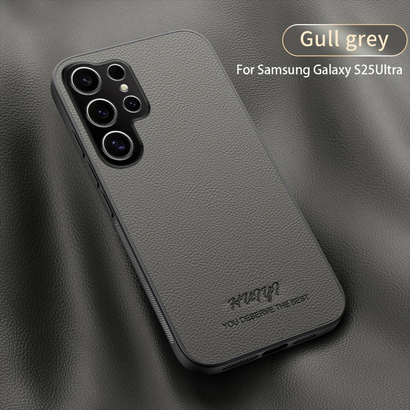 Litchi Texture Leather Soft Silicone Phone Case Cover