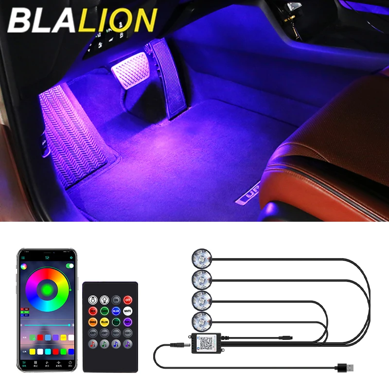 BLALION Car Foot Light Interior Atmosphere Light Wireless Remote APP
