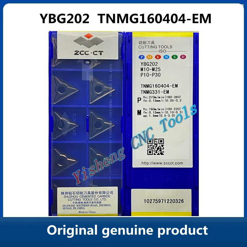 

Original ZCC CT YBG202 TNMG160404-EM YBG205 YBM253 Carbide Inserts CNC Turning Tool