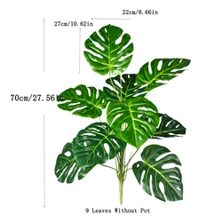 Large Artificial Monstera Plant - Lush Tropical Decor (70cm 9 Leaves)