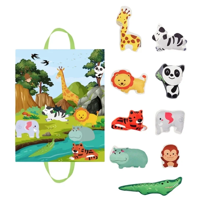 

Multifunctional Baby Toy Car, Storage Bag, and Play Mat Squeaky Animals Interactive Car Toy with Sound Effects