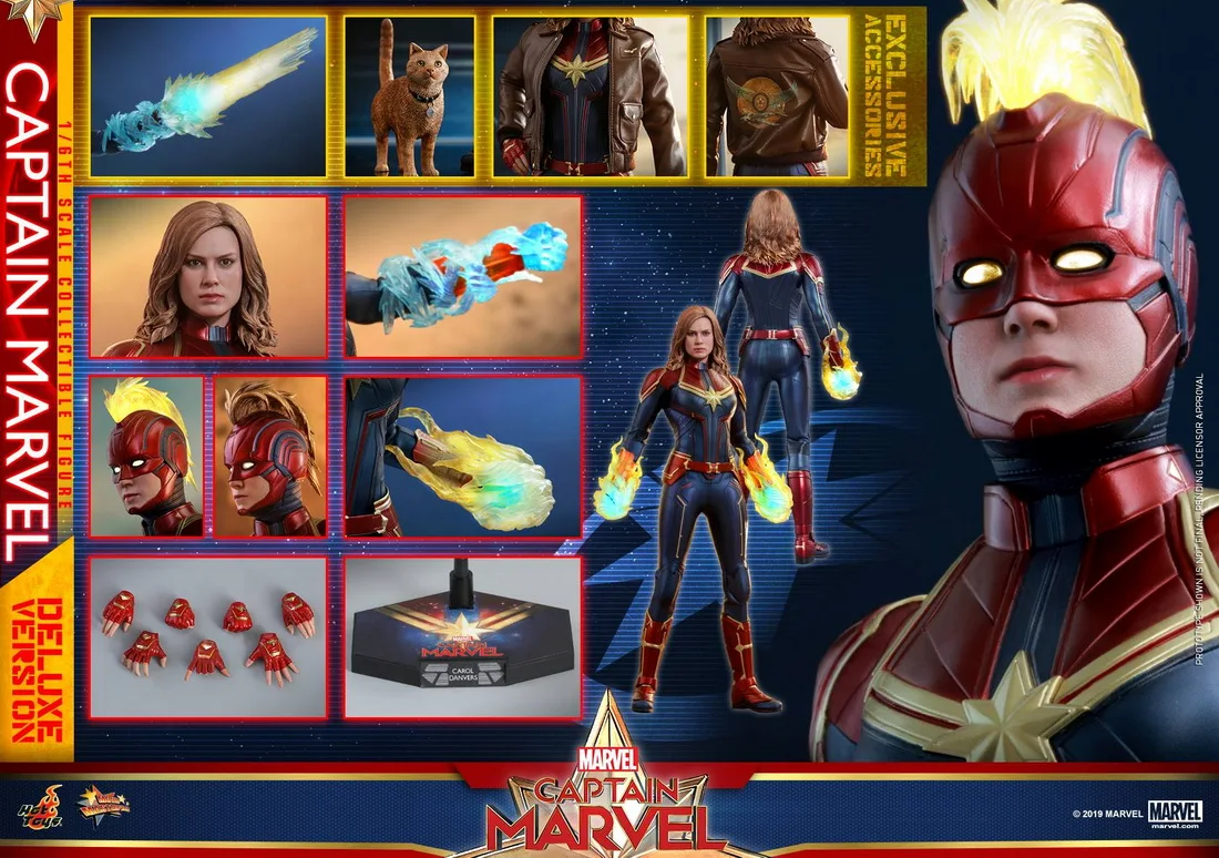 

In Stock Hot Toys 1/6 Mms 522 Captain Marvel Deluxe Version Action Figures Toys Models Collection Gifts Figura