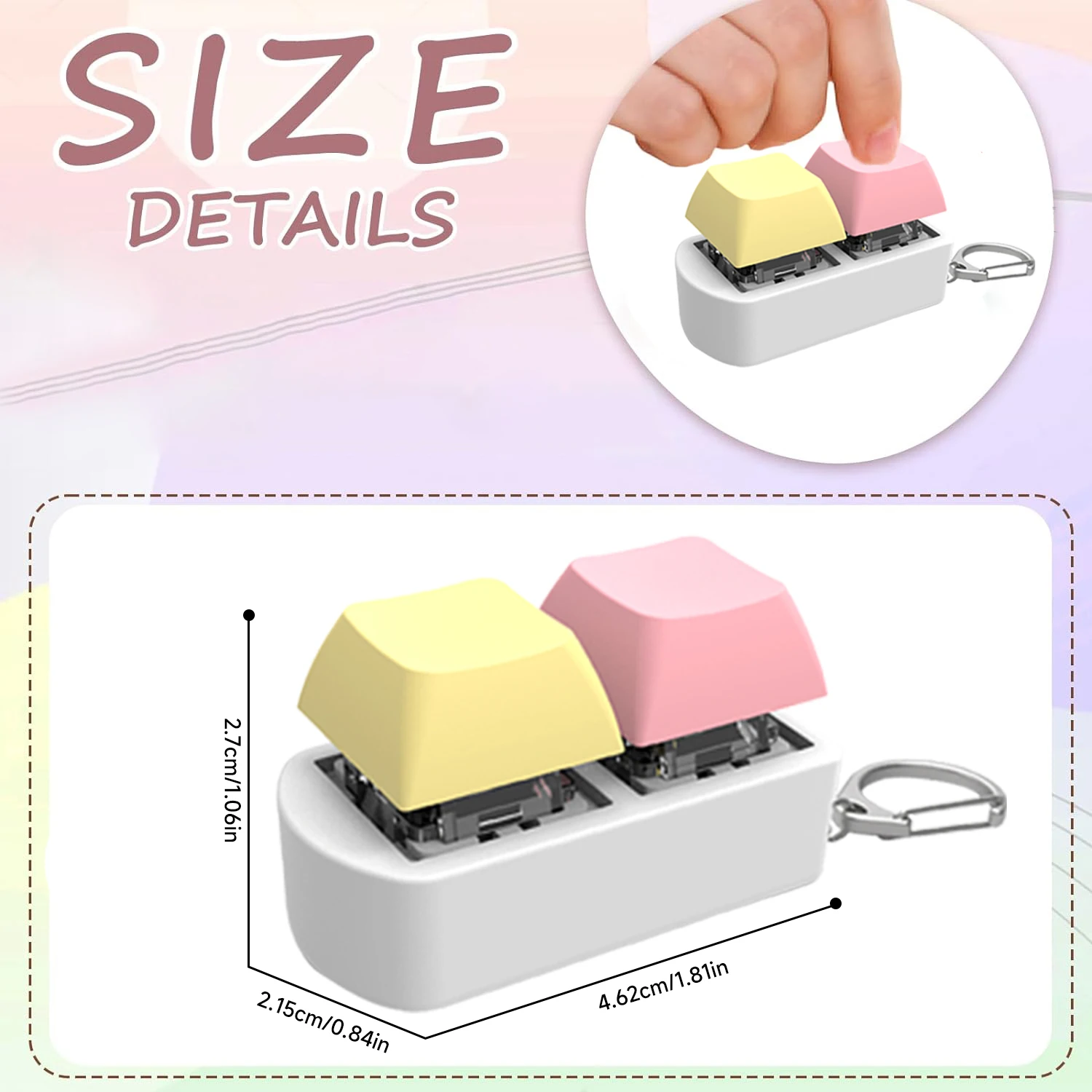 Fidget Toy Sensory Fidget Toy Anti Stress Toy Finger Sensory Toy Mini 2 Key Keyboard Caps
