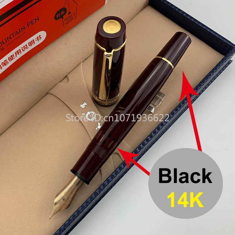 アンティーク商品 WING SUNG 705 万年筆 ゴールド Wing Sung 630万年筆,14kゴールドペン,ウェーブ,ロングナイフ,ピストン