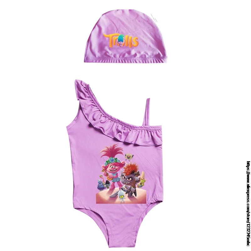 Disney Girls Bikini Costumi Interi Con Cappuccio Costumi Da Bagno Per Bambini Costumi Da Bagno Per Bambini Troll Per Bambini 2 Top Estivo Per Cartoni 