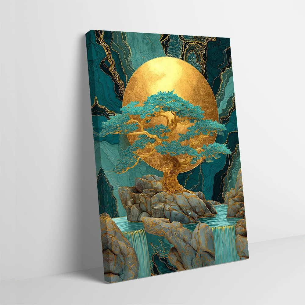 Kintsugi Tree Image Golden Tree Kintsugi Printing Poster Pictures Wall Art Canvas Painting ...