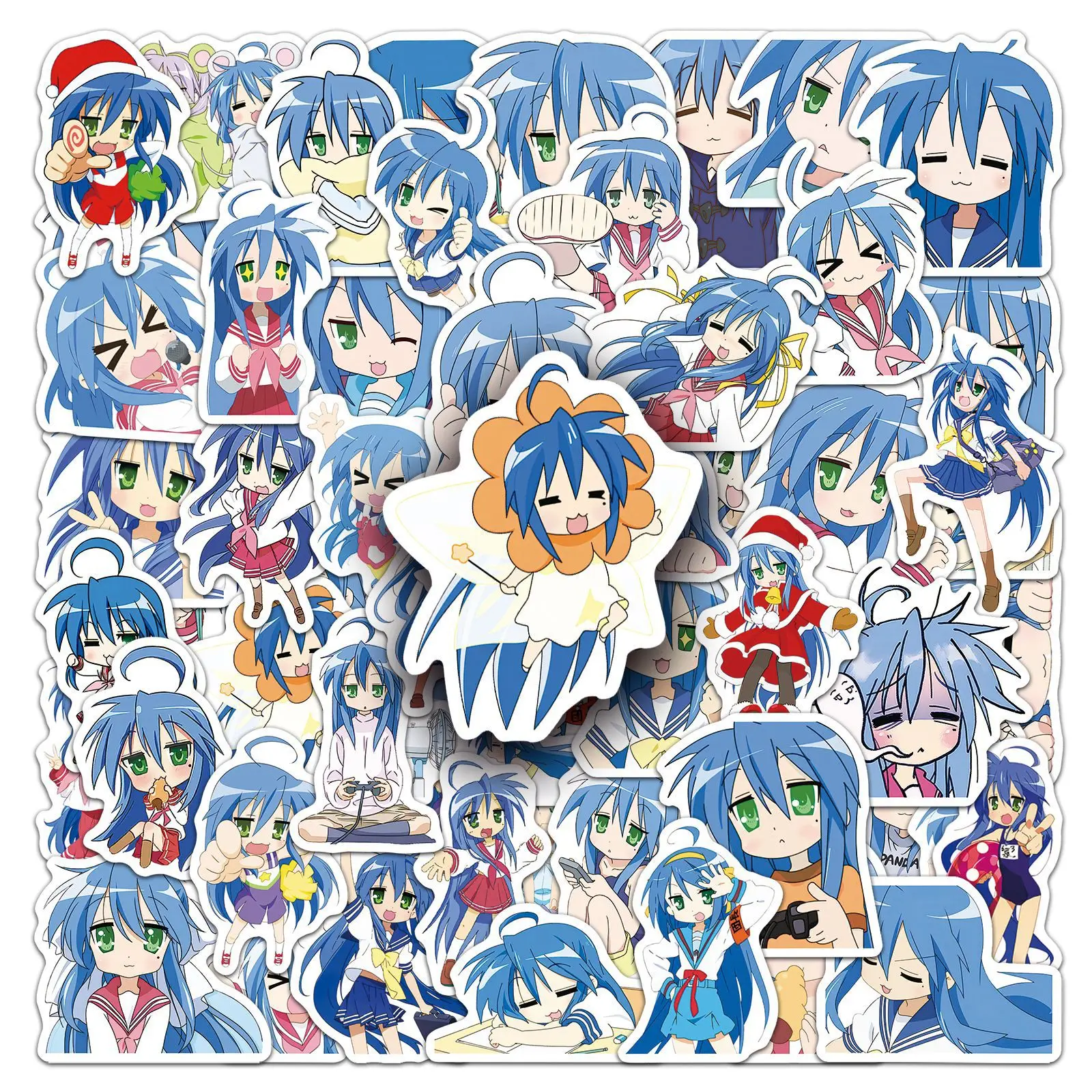 10/50PCS Izumi Konata Graffiti Aufkleber Lucky Star Anime Aufkleber Für Gitarre Helm Kleiderschrank Skateboard Wasserdichte Aufkleber kind Spielzeug