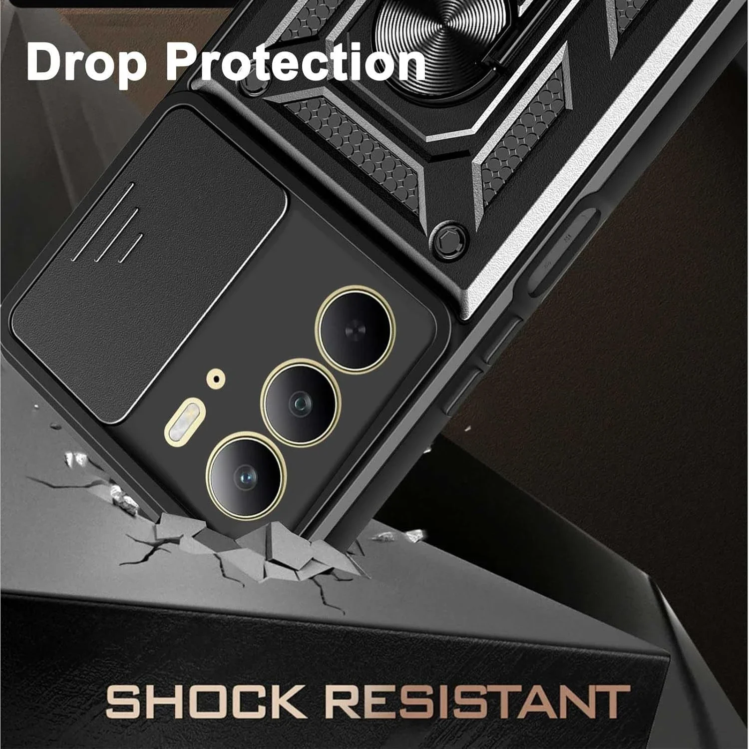 Enhanced Armor Case with Lens Protection and Magnetic Ring Holder - Durable Phone Cover Shell