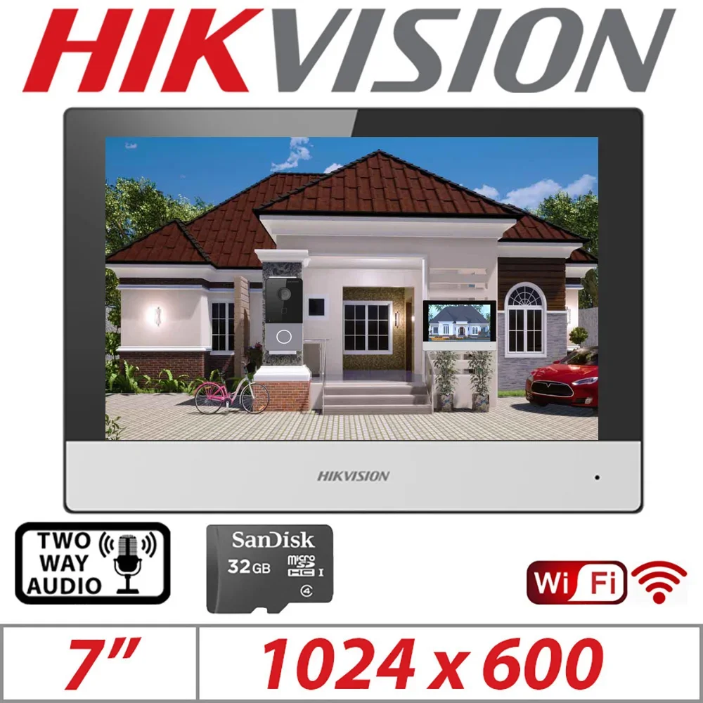 Hikvision Wifi POE IP محطة داخلية فيديو إنترفون 7...