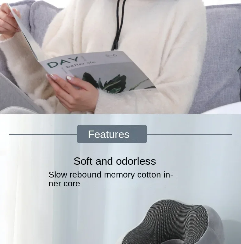 Description Picture 6 of itemU Shaped Memory Foam Neck Pillows Soft Travel Pillow Massage Neck Pillow Sleeping Airplane Pillow Cervical Healthcare Bedding