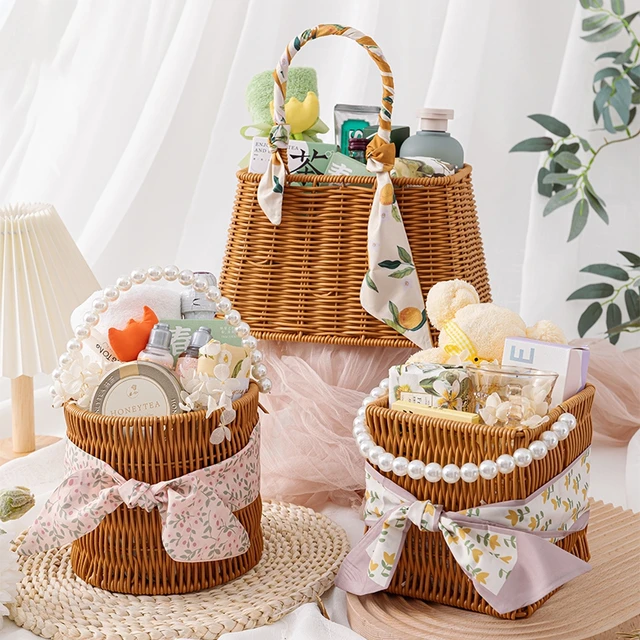 Large Portable Storage Plastic Basket Toy Snacks Sundries Fruit Lid  Shopping - Storage Baskets - Aliexpress
