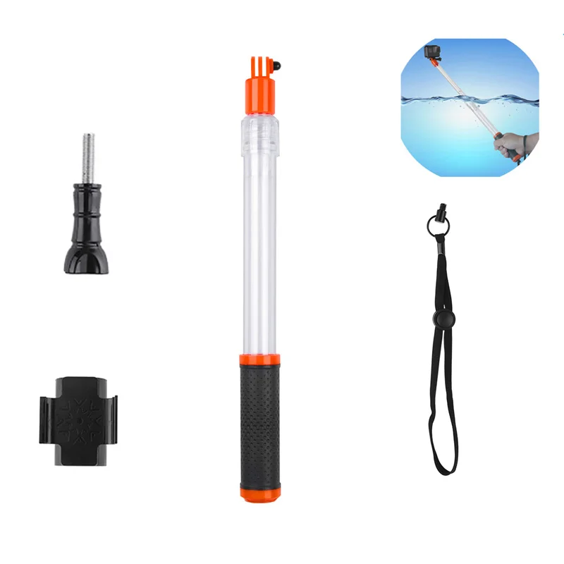 Trasparente Palmare Divng Impermeabile Selfie Stick Floaty Monopiede Per Gopro Hero 10 9 8 7 6 5 4 Osmo Action Insta360