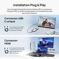 ARZOPA 15.6 pouces moniteur Portable FHD 1080P IPS USB-C mini-hdmi deuxième écran externe pour PC/MAC/téléphone/Xbox/PS A1 5