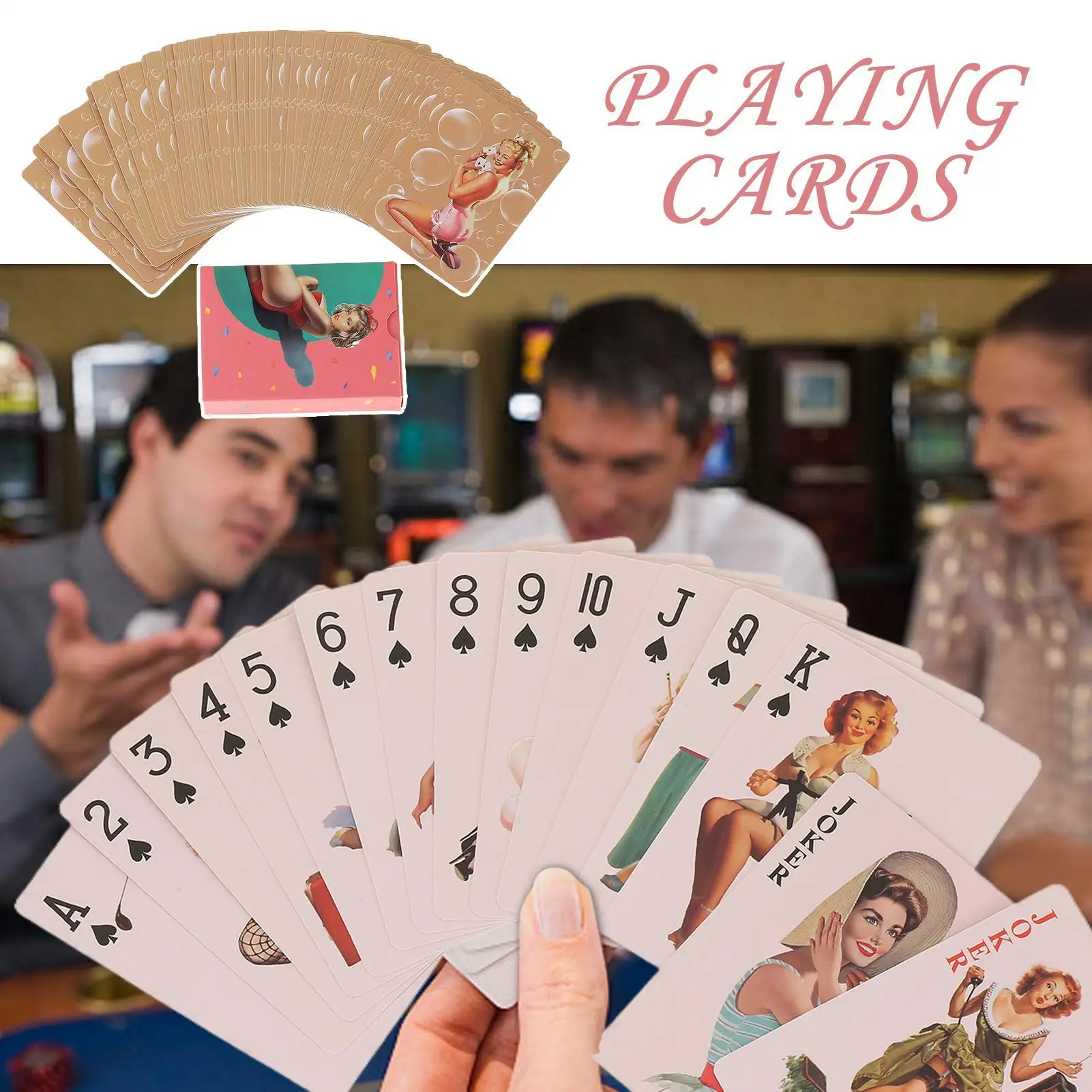 【Trending in Fashion】 Vintage Playing Cards Set Vintage Table Deck For Men Collectible Board Game Room Decoration For Party Man Cave Travel Event