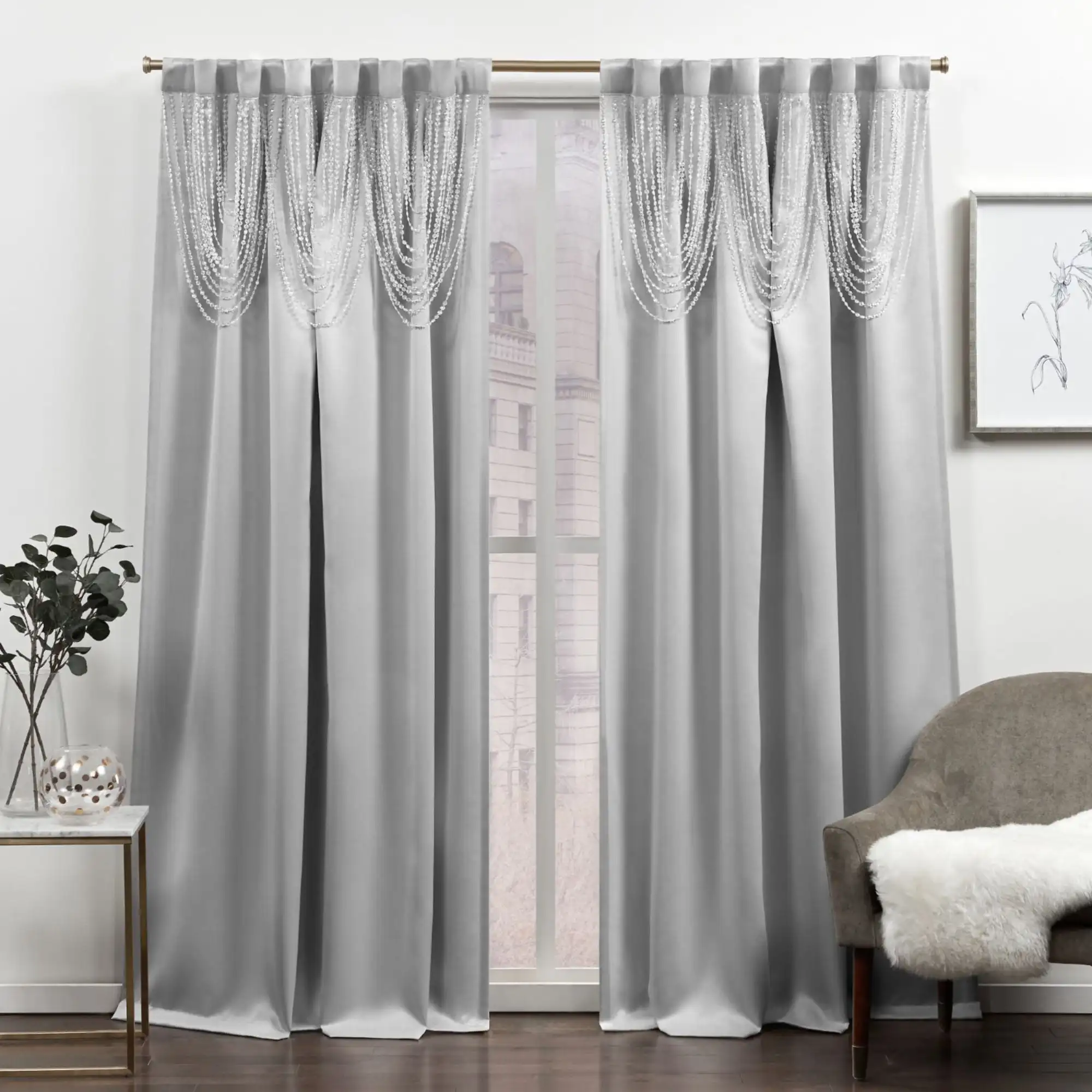 

Blackout Curtains for Houses Rooms Set of 2 Bliss Room Darkening Room Blackout HIdden Tab Top Curtain Panels Silver 54