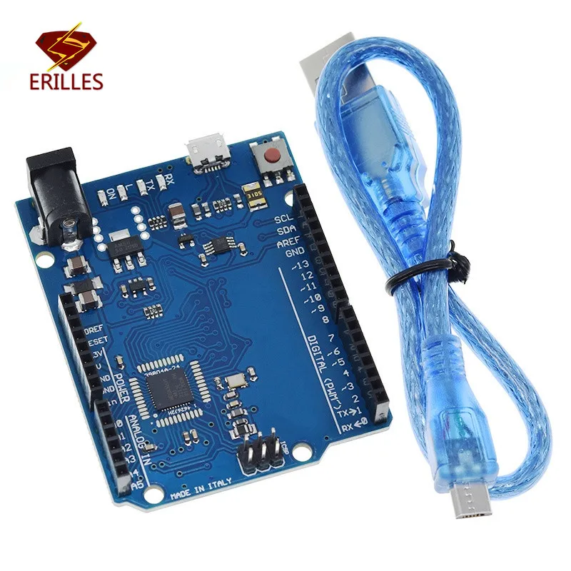 Scheda Di Sviluppo Microcontrollore Atmega32U4 Leonardo R3 Con Cavo Usb Compatibile Per Kit Di Avviamento Fai Da Te Arduino