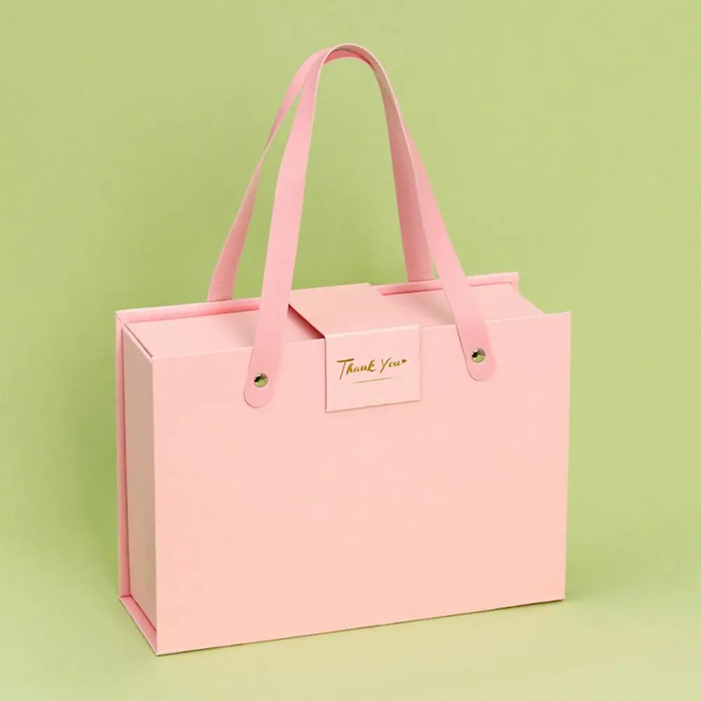 Flap Folding Gift Box with Hidden Magnetic Closure and Durable Handle – Rectangular han... - SKU FGB19472 - UGI Packaging