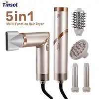 Sèche-cheveux multifonction 5 en 1, fer à friser portable et pliable, sèche-cheveux à ions négatifs, fer à friser pour le soin des cheveux, ensemble de coiffage 1