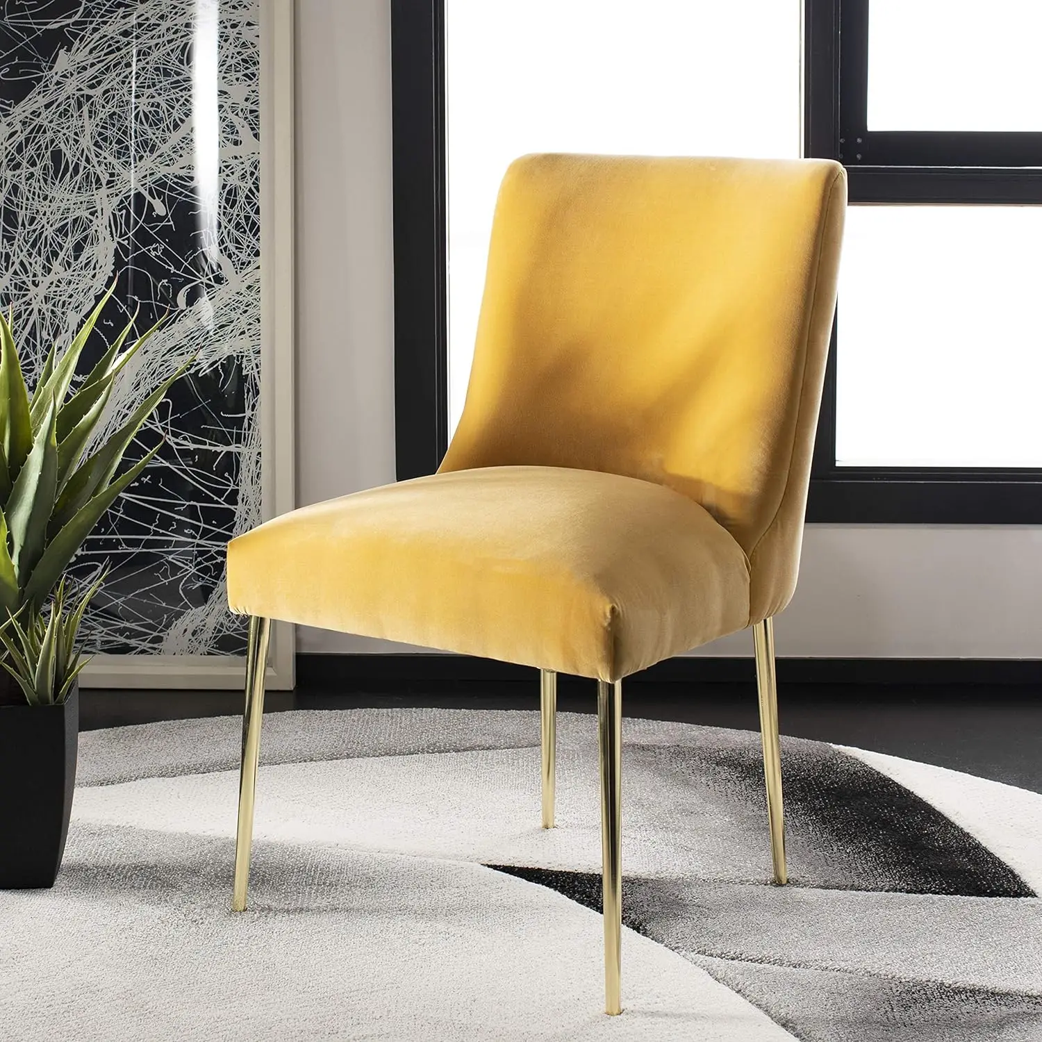 

Safavieh Couture Home Nolita Glam Mustard Velvet Dining Chair