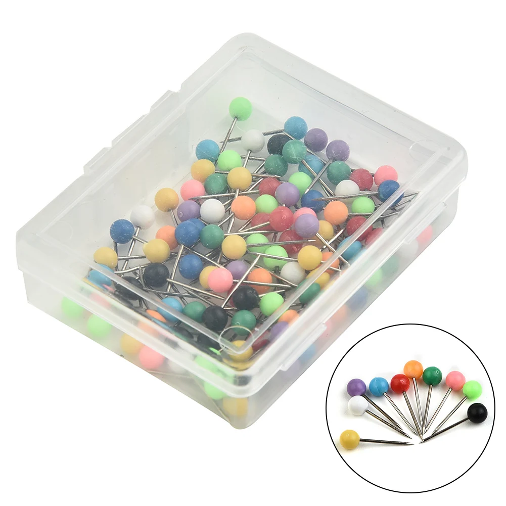 100 stücke Angelschnur Wickler Stifte Kunststoff Rundkopf große Karte Tack Pin Stahl Punkt Fisch Seil Wickler Reiß zwecke Pesca Iscas Tackle – Detail 2