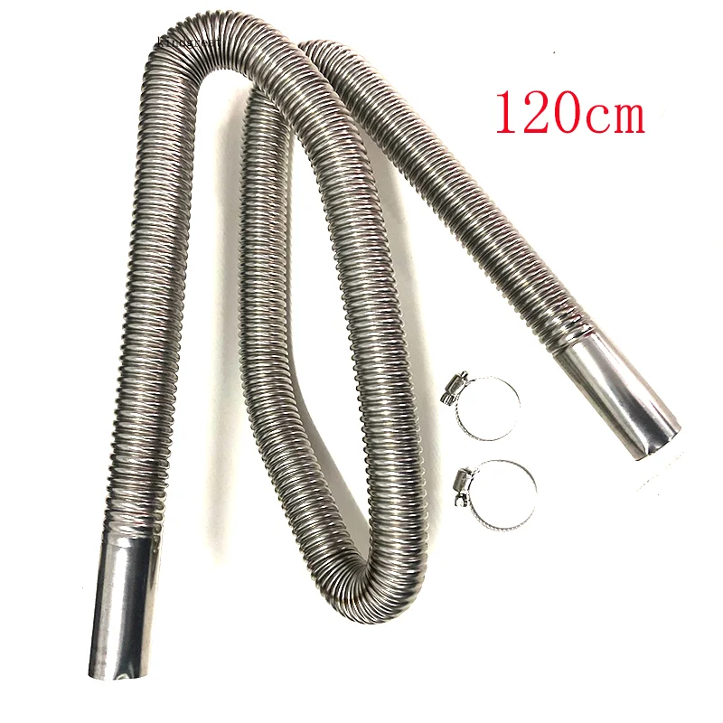 60/100/120/150/200/250/300cm Car Truck Van Diesel Air Parking Heater Stainless Steel Exhaust Pipe Tube Gas Vent Hose air heater exhaust pipe diesel heater parts