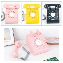 Ensemble de maison de jeux pour enfants, téléphone fixe créatif, Imitation de cadran Antique en bois, jouet téléphonique pour l'éducation précoce 
